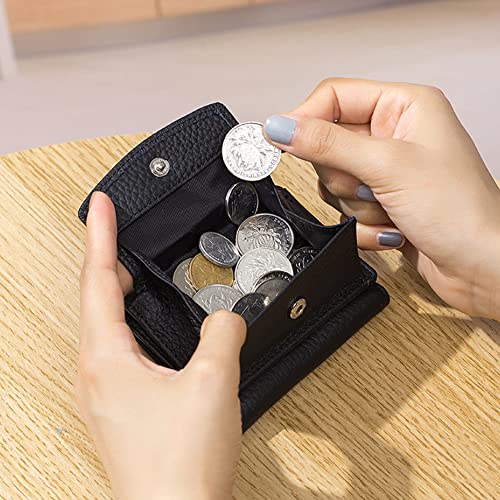 Unisex Anti-Credit Card Fraud Folding Mini Wallets Vegan Mini Wallet for Women Small Trifold Leather Wallet, Red, One Size3