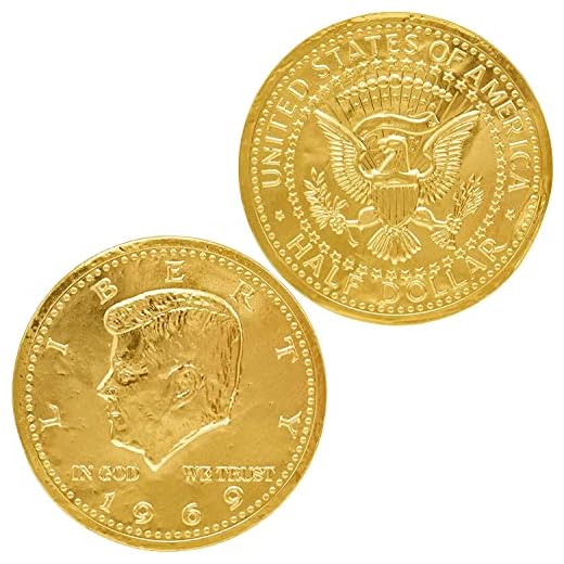 Chocolate Large Half Dollar Gold Coin Gold Belgian Milk Chocolate Coin Kosher (50 Large Half Dollar Coins)