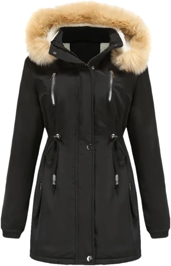Women's Parka Winter Coat Thickened Super Warm Long Hooded Coat Casual Cotton Coat
