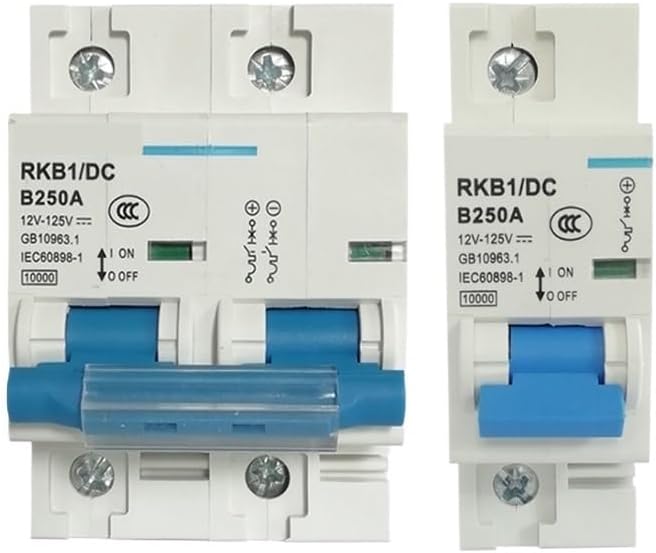 1P 2P DC Circuit Breaker 12V 24V 36V 48V 60V 72V 96V 120V Solar Cells RV Battery Empty Switch 100A 125A 150A 200A 250A(1P,63A)