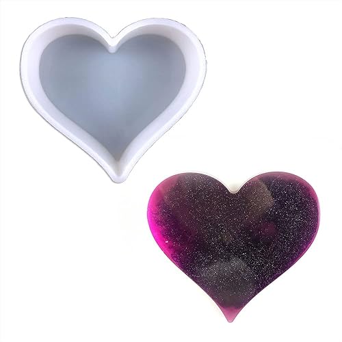Miniatura 4 de Duawenki Molde de silicona con forma de corazón americano para hacer cuentas de jabón aromático para automóvil, colgante, vela, resina