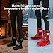 STQ Winter Snow Boots for Womens Waterproof Duck Boot Warm Cozy for Cold Weather Insulted Non Slip for Hiking All Black Size 6