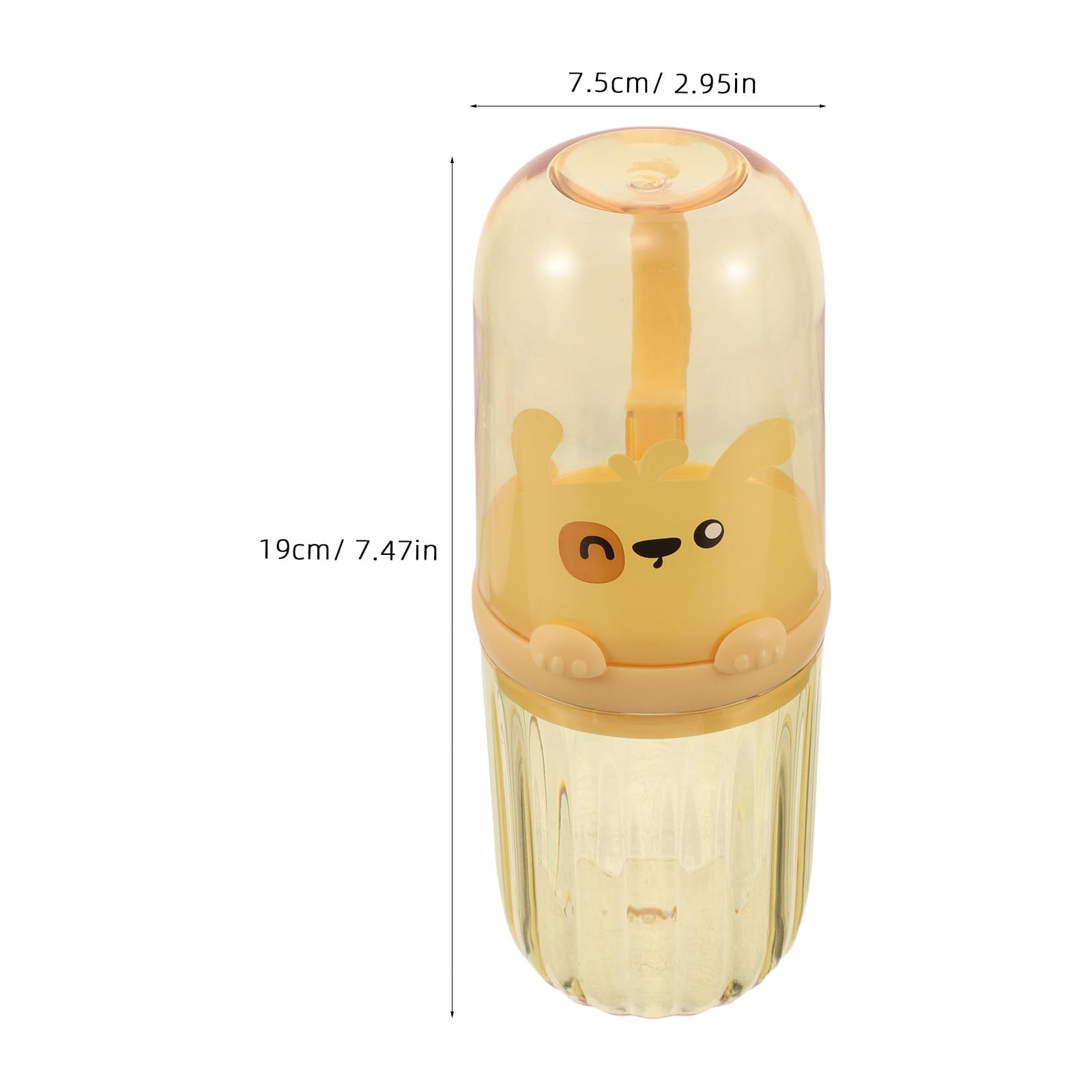 Operitacx Estuche de Viaje para 4 cepillos de Dientes con Vaso para Enjuague - Soporte Desmontable con asa para Pasta de Dientes y Cepillo de con diseño de Dibujos Animados, Ideal para Acampar al