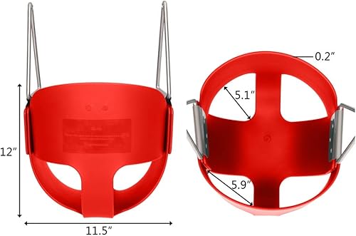 Miniatura 6 de Ktaxon Columpio de cubo para niños pequeños respaldo alto asiento completo con cadenas recubiertas y ganchos de bloqueo juego de columpios para