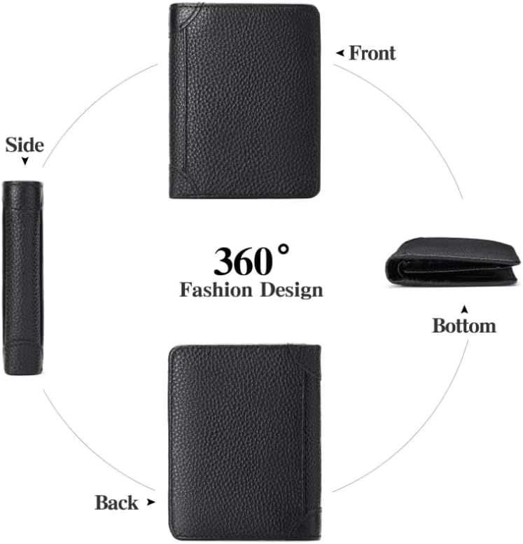 Genuine Leather Zipper Wallet for Men, RFID Blocking Bifold Design with Coin Pocket and Large Capacity (Brown) - Image 6