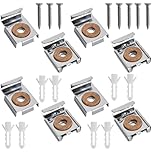 8 PCS Metal Mirror Clips – Spring Loaded Wall Mount Brackets for Glass Panels – Metal Clamp Kit with Screws – Secure Bathroom, Closet, or Gym Mirror Installation Hardware
