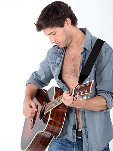 URATOT Sangle de guitare réglable avec extrémités en cuir pour guitare avec 3 supports de médiators et 6 médiators Noir - Les Beatles, Paul McCartney, John Lennon, RIngo Starr, George Harrison URATOT Sangle de guitare réglable avec extrémités en cuir pour guitare avec 3 supports de médiators et 6 médiators Noir – Image 8
