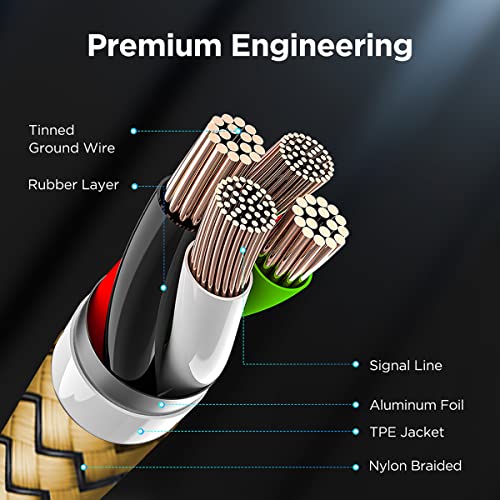 etguuds USB to USB C Cable 1ft, 2-Pack USB A to Type C Charger Cord Fast Charging for Samsung Galaxy A17 A16 A15 A26 A36 A56, S25 S24 S23 S22 S21 S20 S10 Note 20, for iPhone 17 16 15, Moto, Gold