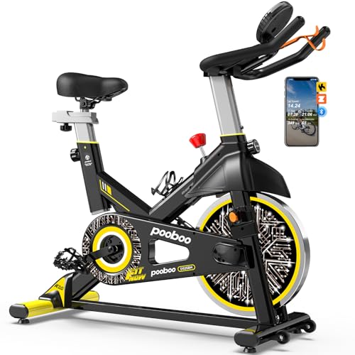 pooboo Exercise Bike with Dumbbell Rack