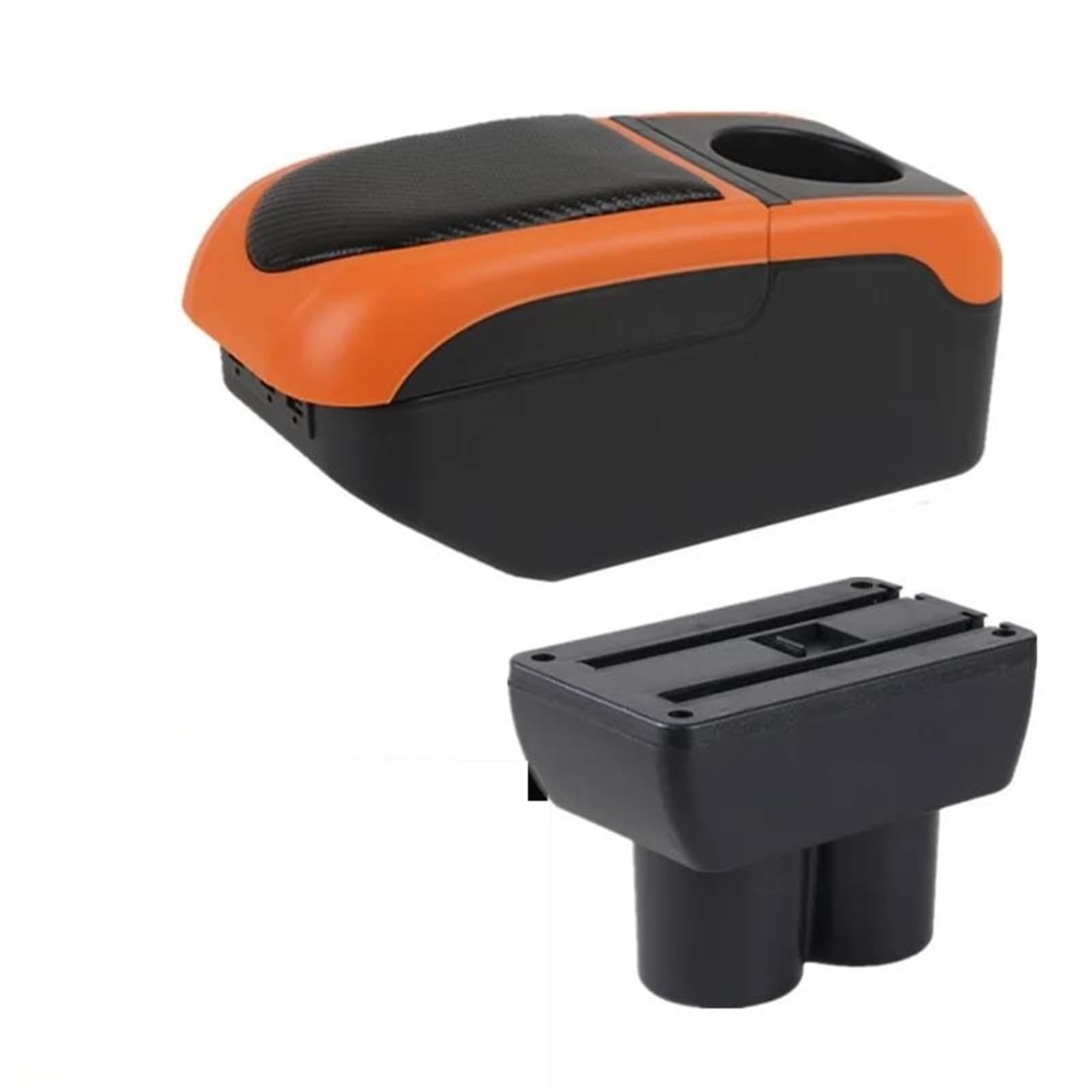 NOHEEU Car Armrest Box Interior Dedicated 1999-2018 Retrofit Parts Center Storage Accessories For Jimny(S1 black-orange 6USB)