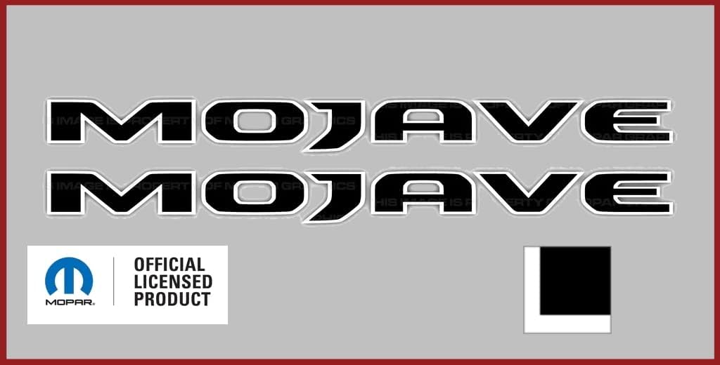 Decal Mods Mojave Hood Graphic Vinyl Decal fits Jeep Wrangler/Mojave JL/JT (2019-2024) Dark Gray w/Orange Outline (Mojave) FDGOO (Set of 2) | FJ6T3
