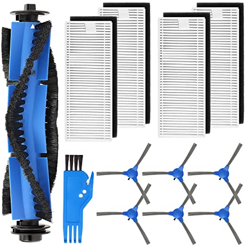 Ersatzteile Kompatibel mit eufy RoboVac 11S RoboVac 30 RoboVac 30C 35C RoboVac 15C RoboVac 12 RoboVac15T Zubehör 12 Pack (4 Filter 6 Seitenbürsten und 1 Rollbürsten rush+1 kleine Bürste)