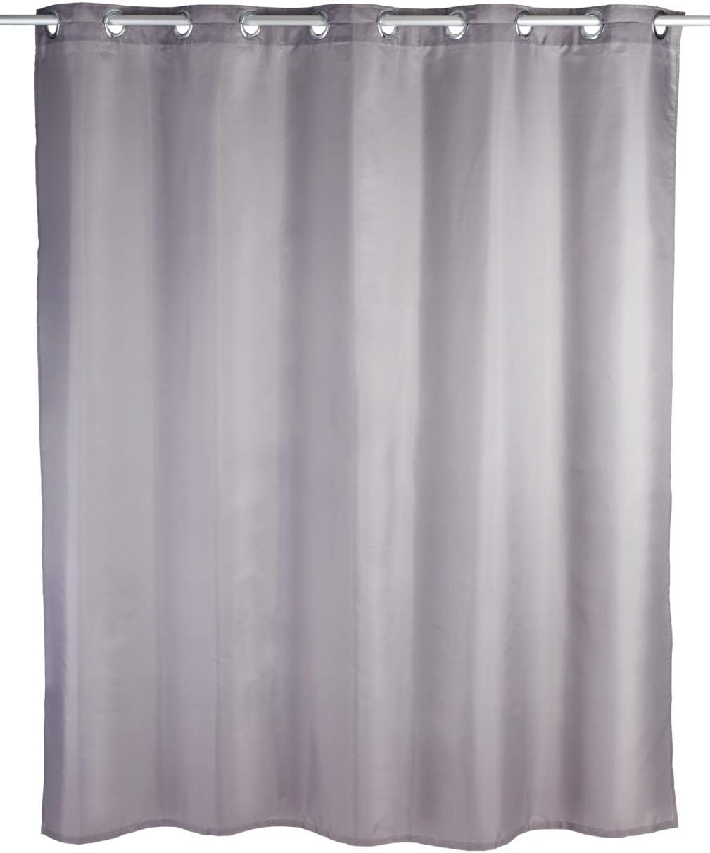 WENKO Rideau de douche Comfort Flex gris - lavable, Polyester, 180 x 200 cm, Gris