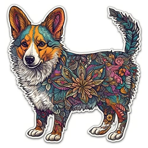 Image of Yoonek Graphics Welsh Corgi Welsh Corgi Dog Vinyl Decal Sticker for Car, Laptop, Tumbler, More. #009883-4 inch