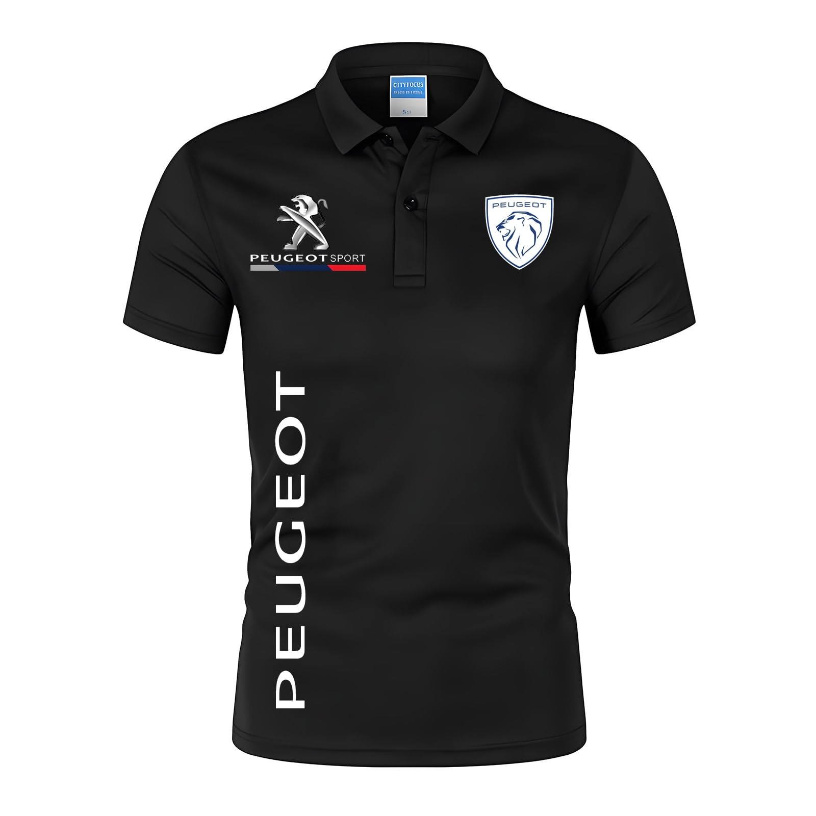 WYSTEN T Shirts Men With Logo P.e.u, Comfort Lightweight Short Sleeve For Men, Comfortable Breathable Athletic Shirts, Men's polo shirts(Black,XXL)