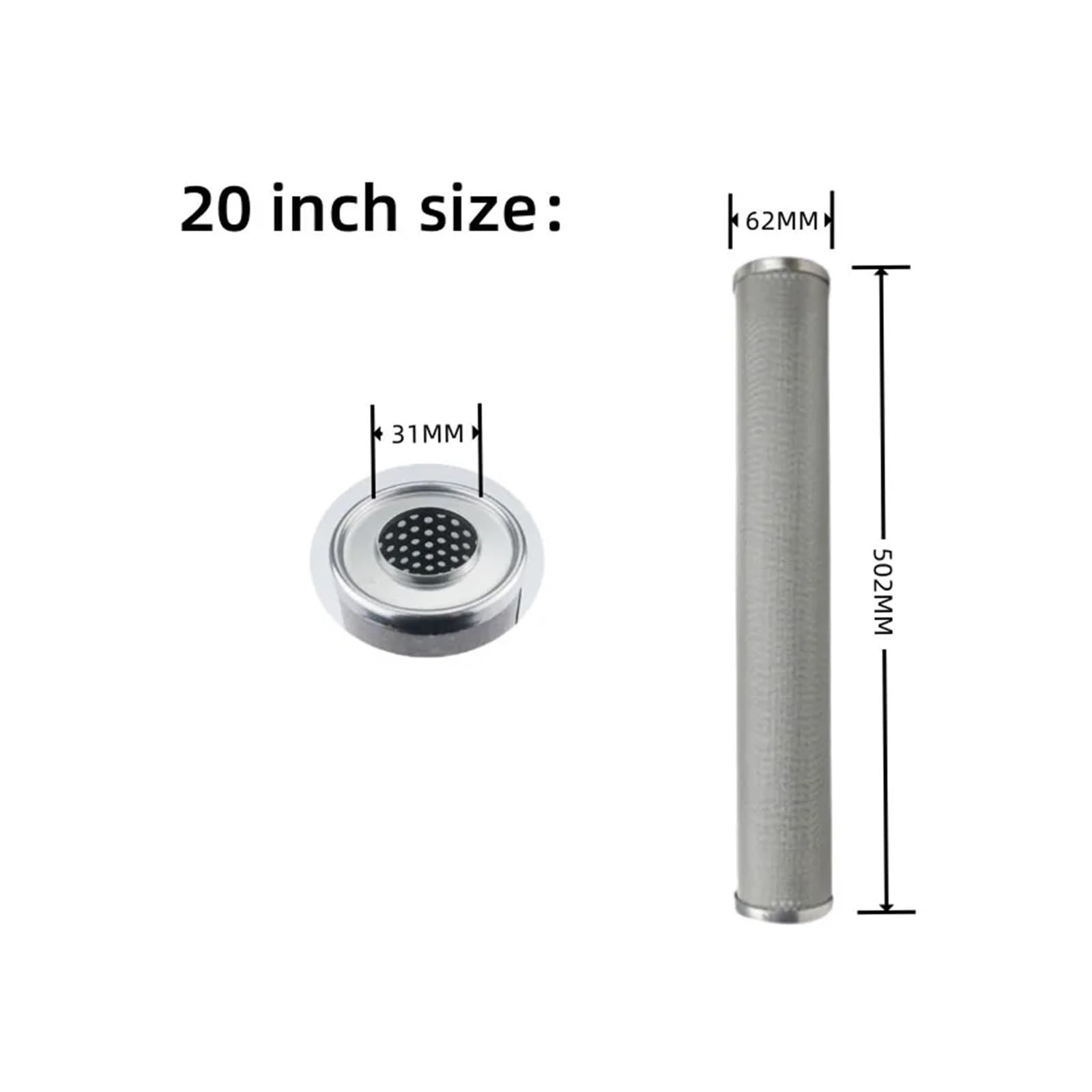 El Filtro De Agua De Acero Inoxidable De 20 Pulgadas Se Puede Limpiar Y Reutilizar, Resistente A Altas Temperaturas, 5 Micrones Y Más Piezas(270 microns)