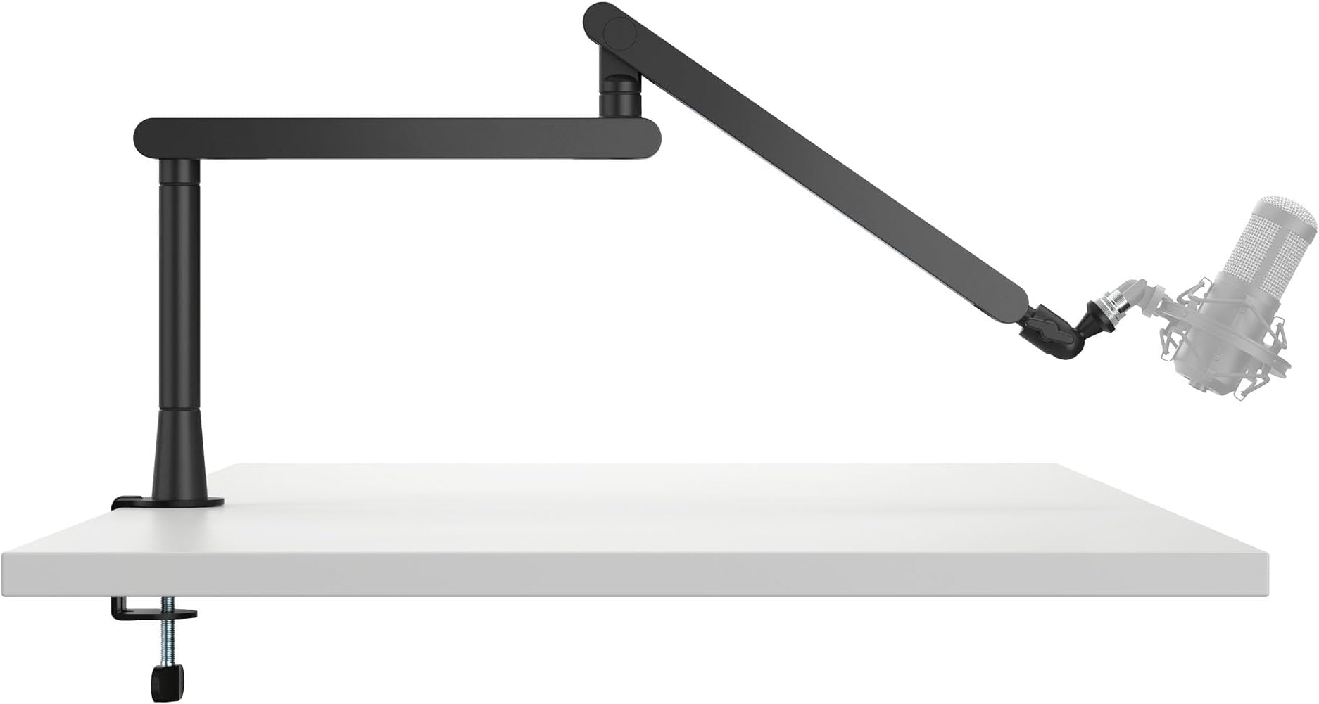 Mic Arm, Microphone Boom Arm, Adjustable Full Motion Mic Desk Mount, for Streaming, Gaming, Podcast, Recording, 3/8" and 5/8" Compatible, Low Profile Design, Height up to 27.8", Black