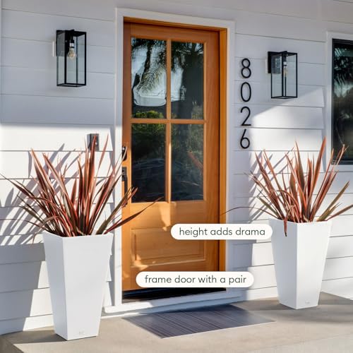 Image of Veradek Pure Series Taper Planter & Drip Tray - Tapered Planter with Shelf