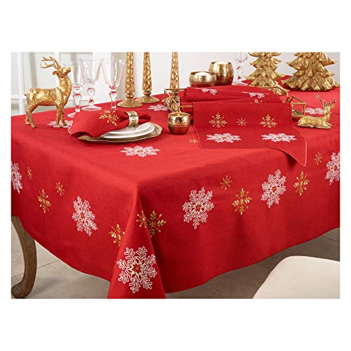 Ocasión Gallery - Mantel rectangular (1 unidad, 177,8 x 228,6 cm), color rojo
