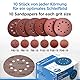 EFFEKTWERK Schleifpapier 225mm Klett - 60 Stück - Profi Schleifscheiben für Trockenbauschleifer Schleifgiraffe Langhalsschleifer - 10 Loch - rund - mit Körnung 10x P40 P60 P80 P120 P180 P240