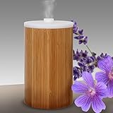 Ivation Bamboo 100ml Aromatherapy Essential Oil Diffuser Ultrasonic Cool Mist Humidifier w/Adjustable LED Lamp - Whisper Quiet with Automatic Shut-Off