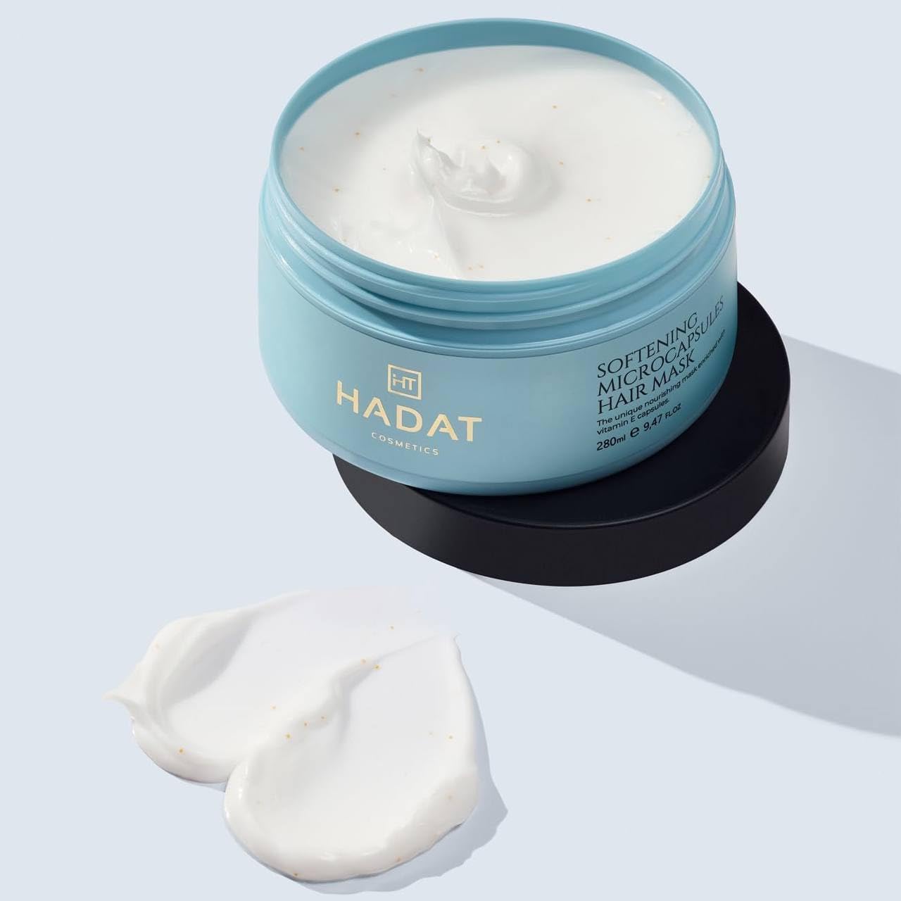 HADAT Cosmetics mascarilla capilar suavizante con microcápsulas de vitamina E y aceite de crambe – protección UV y brillo, tratamiento nutritivo y restaurador para cabello seco y quebradizo