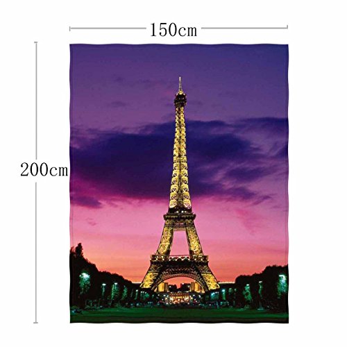 Qh With Eiffel Tower Velvet Plush Throw Blanket Super Soft And Cozy Lightweight Blanket Perfect For Couch Sofa Or Travelling 58''×80'' #TOP4