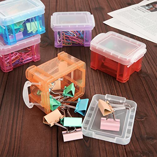 Image of CertBuy 24 Pack Small Plastic Storage Box 3 x 2.5 x 2 Inches Stackable Small Craft Boxes with Lids Mini Storage Box for Beads Crafts Jewelry Small Crafts Items Accessories (8 Colors)
