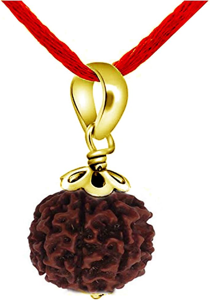JewelryGift Choose Your Natural Certified Nepali Rudraksha 1, 2, 3, 4, 5, 6, 7, 8, 9, 10, 11, 12, 13 Mukhi Rudraksh Ganesh Mukhi Rudraksh Gauri Shankar Gold Plated Pendant for Men Women