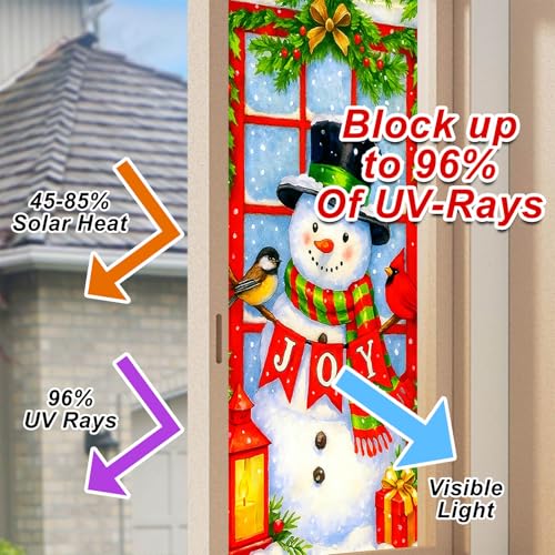 HOMETITUTE film decorativo de ventana muñeco de nieve miniatura 4