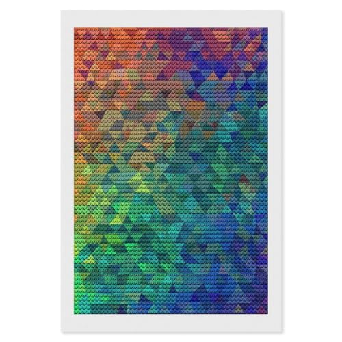 Kit peinture diamant adulte triangle arc-en-ciel canevas broderie diamant complet pour salon