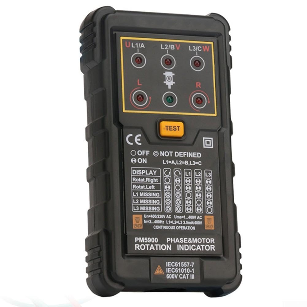 Comprobador de campo giratorio PM5900 para motores de 3 fases, 120-400 V