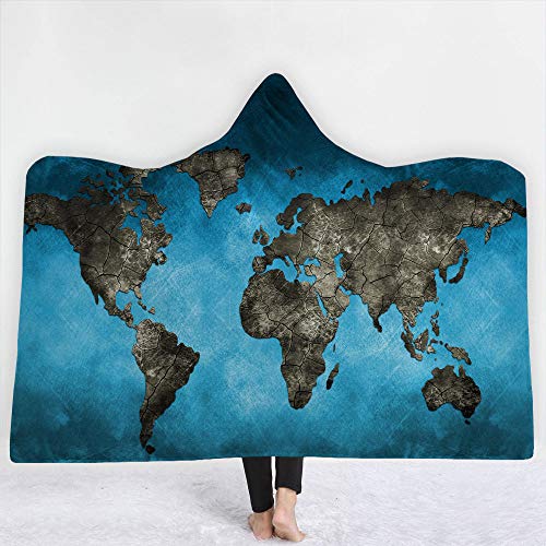 Couverture sherpa carte du monde douce 150x130 cm pour bureau - 2