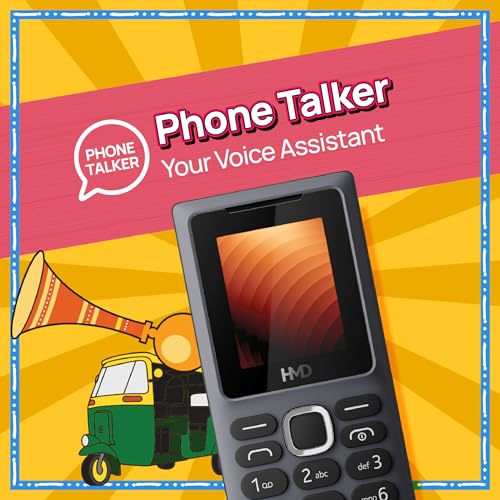 Image of HMD 100 Keypad Mobile Phone | Single SIM, Long Lasting Battery, Durable Design, Wireless FM Radio, Phone Talker, 1-Year Replacement Guarantee | Grey