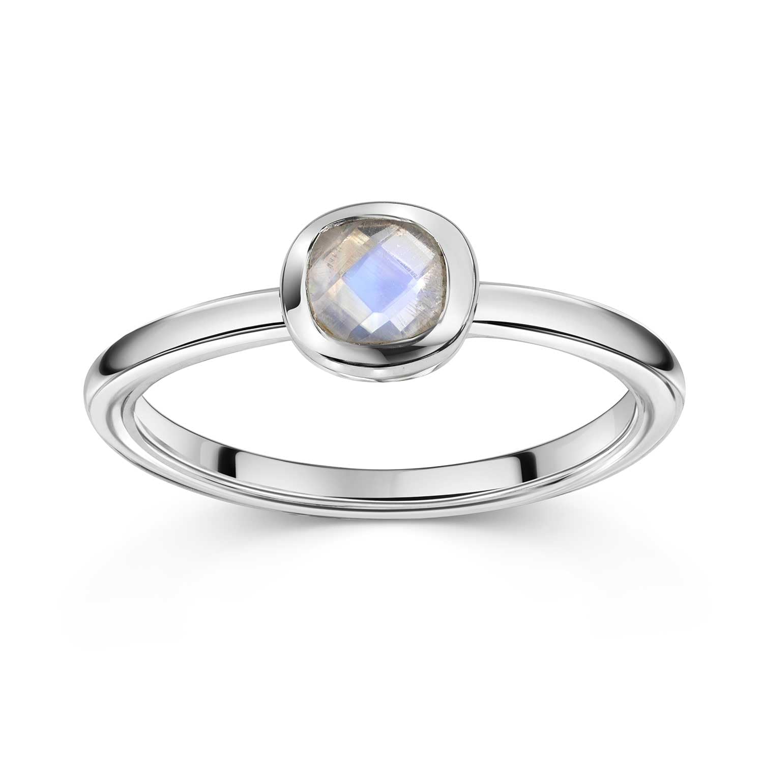 MATERIA by Matthias Wagner Quadratischer Edelstein Ring Silber 925 für Damen