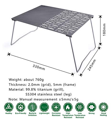iBasingo Titanium Charbon De Barbecue Filet De Grill Ultra-Léger Cuisson Grille De Refroidissement Cuisson Rôtissage Ustensiles De Cuisine pour Camping en Plein Air Randonnée Ti15108I iBasingo Titanium Charbon De Barbecue Filet De Grill Ultra-Léger Cuisson Grille De Refroidissement Cuisson Rôtissage Ustensiles De Cuisine pour Camping en Plein Air Randonnée Ti15108I