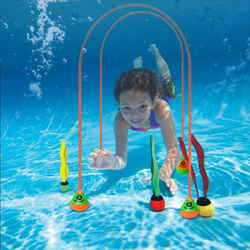 Tauchspielzeug für Kinder, 2 Tauchringe für Unterwasser, Wasserspielzeug Outdoor Schwimmbad Spielzeug, Poolparty Geschenk für Kinder Jungen Mädchen(2.5M)