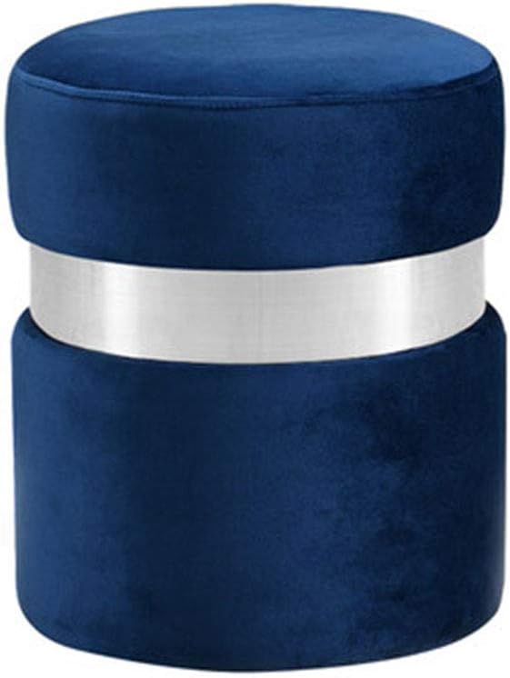 Dressing Stool Cloth Simple Cork Stainless Steel Ring 37x37x42cm (Color : Blue)