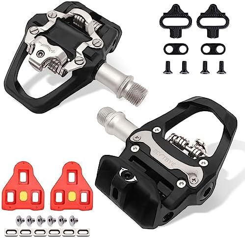 SPD Spin Bike Pedals, Indoor Exercise Bicycle Pedals Compatible with Look Delta Peloton/Shimano SPD Bike Pedals - Professional Cycling Pedals with SPD and Delta Pedal Cleats 9/16" ZCVTBYE