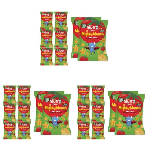 Image of Slurrp Farm Healthy Snacks for Kids | Mighty Puff Tangy Tomato| Not Fried, No Maida | Snack for School Tiffin and Travel-Friendly | 8X 20g Each (Pack of 3)