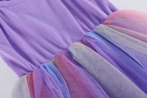 Image of GSVIBK Baby Girls Tutu Dress Sleeveless Toddler Cotton Tulle Skirt Princess Party Prom Dresses