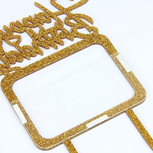 Miniatura 2 de Decoración dorada para tarta de cumpleaños con marco de fotos, decoración de pastel de cumpleaños para niñas, niños, mujeres, hombres, cumpleaños,