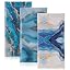 Pu Leather Marble White Blue Gold