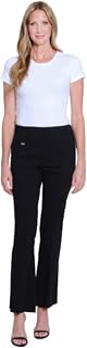 SLIM-SATION Women's Wide Band Elastic Waist Pull Over Flare Leg Pant-Short Length