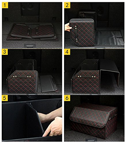 WorthMats, organizer pieghevole per bagagliaio, in pelle PU, con diamanti, per auto, camion, SUV, furgoni