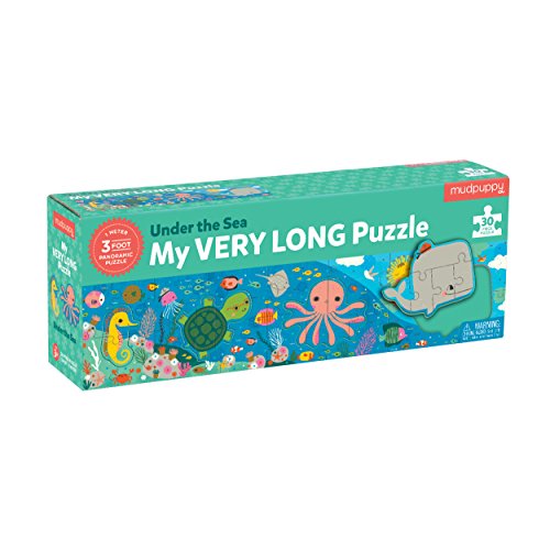 Mudpuppy Under The Sea My Very Long Puzzle, 30 Pieces, 3 Feet Long, Ages 3+, Great for Family Fun, Improves Problem-Solving Skills