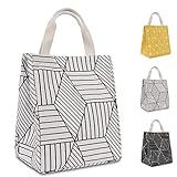 HOMESPON Reusable Lunch Bag Insulated Lunch Box Canvas Fabric with Aluminum Foil, Lunch Tote Handbag...
