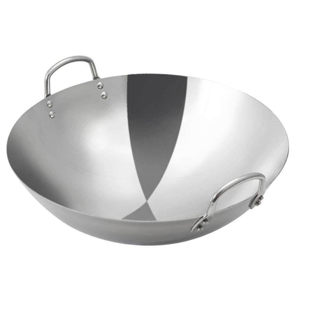 YNIYUJKL Pan 45Cm Thicken Wok Pans Home Garden Non-Stick Skillet Stainless Steel Pans Gas Stoves Frying Pan Pancake Pan Cooking Pot