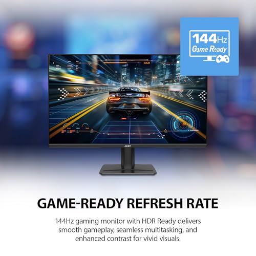 Image of msi PRO MP251 E14L 24.5-inch IPS 1920 x 1080 (FHD) Computer Office Monitor, 144Hz, Free-Sync, HDR Ready, HDMI, VGA Port,VESA Mountable, Tilt, 4-Side Slim Bezel,1ms, Black