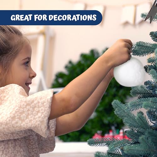 Image of Giraffe 50 Pack Jumbo Fun Fake Snowball for Kids 2.5 Inches - Artificial Snowballs Bulk for Indoor and Outdoor - Snow Ball for Decorations, Winter Toy Games Fights - Fun Christmas Party Activities